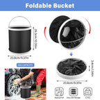Car Cleaning Kit, 16PCS Exterior and Interior Car Washing Products, Wheel Brush, Bucket, Air Vent Brush, Washing Gloves, Sponges, Window Scraper, Duster, Detail Brush