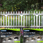 3 X Solar Led Step Fence Wall Path Lights Outdoor Garden Lights Waterproof Auto