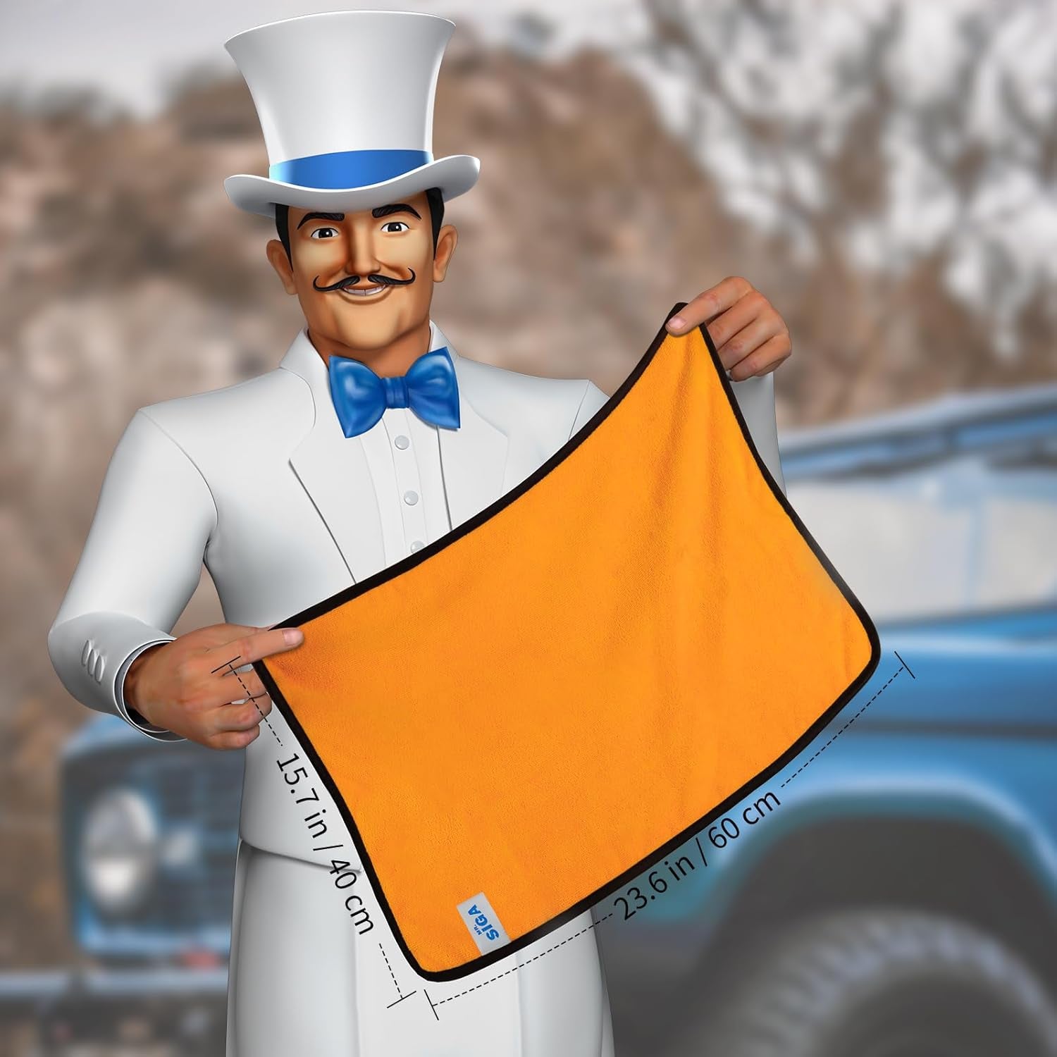 Professional Premium Microfiber Towels for Household Cleaning and Car Washing, Dual-Sided Auto Detailing Towels, Gold, 15.7 X 23.6 Inch, 6 Pack