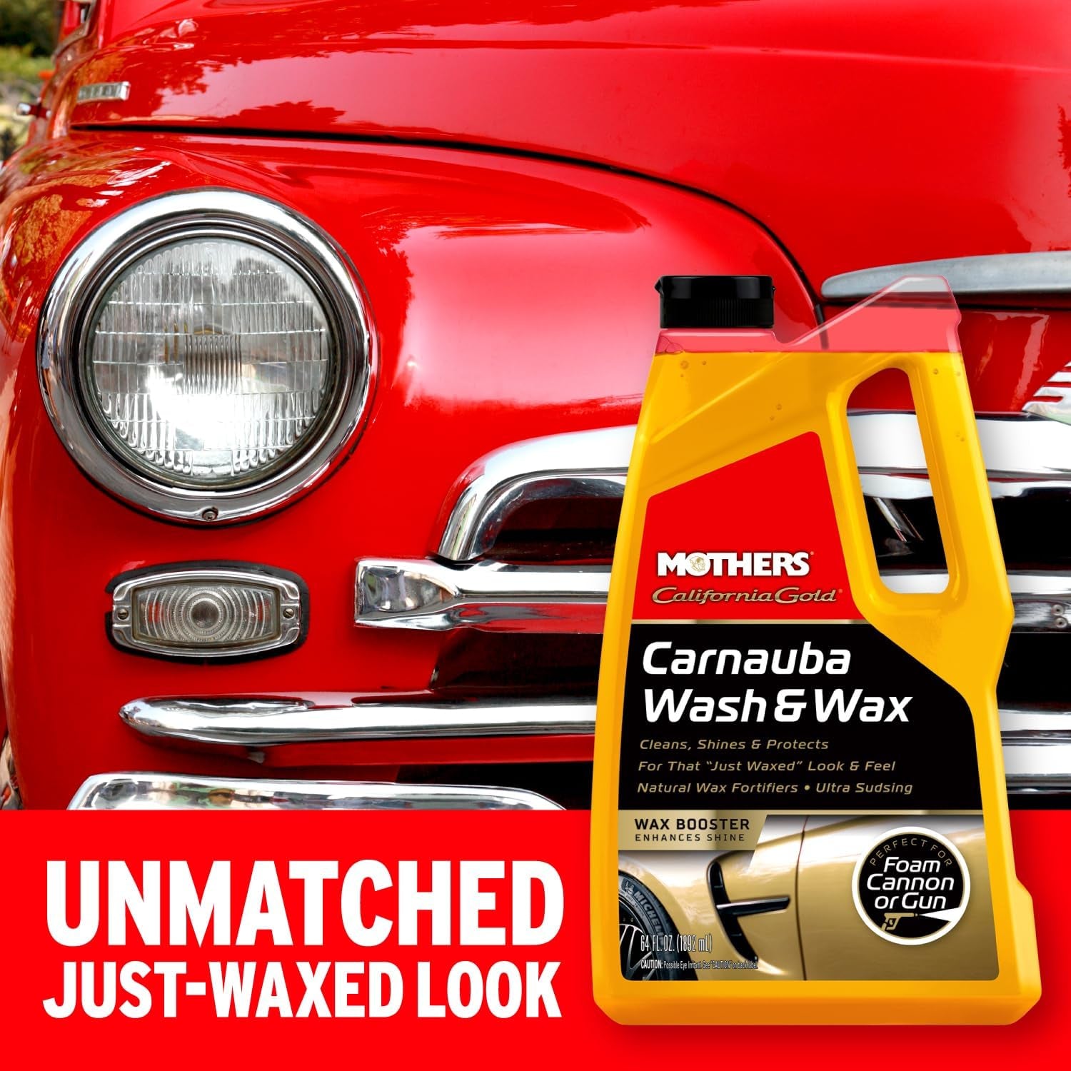 MO-05674 California Gold Carnauba Wash and Wax Car Shampoo, 64 Oz.