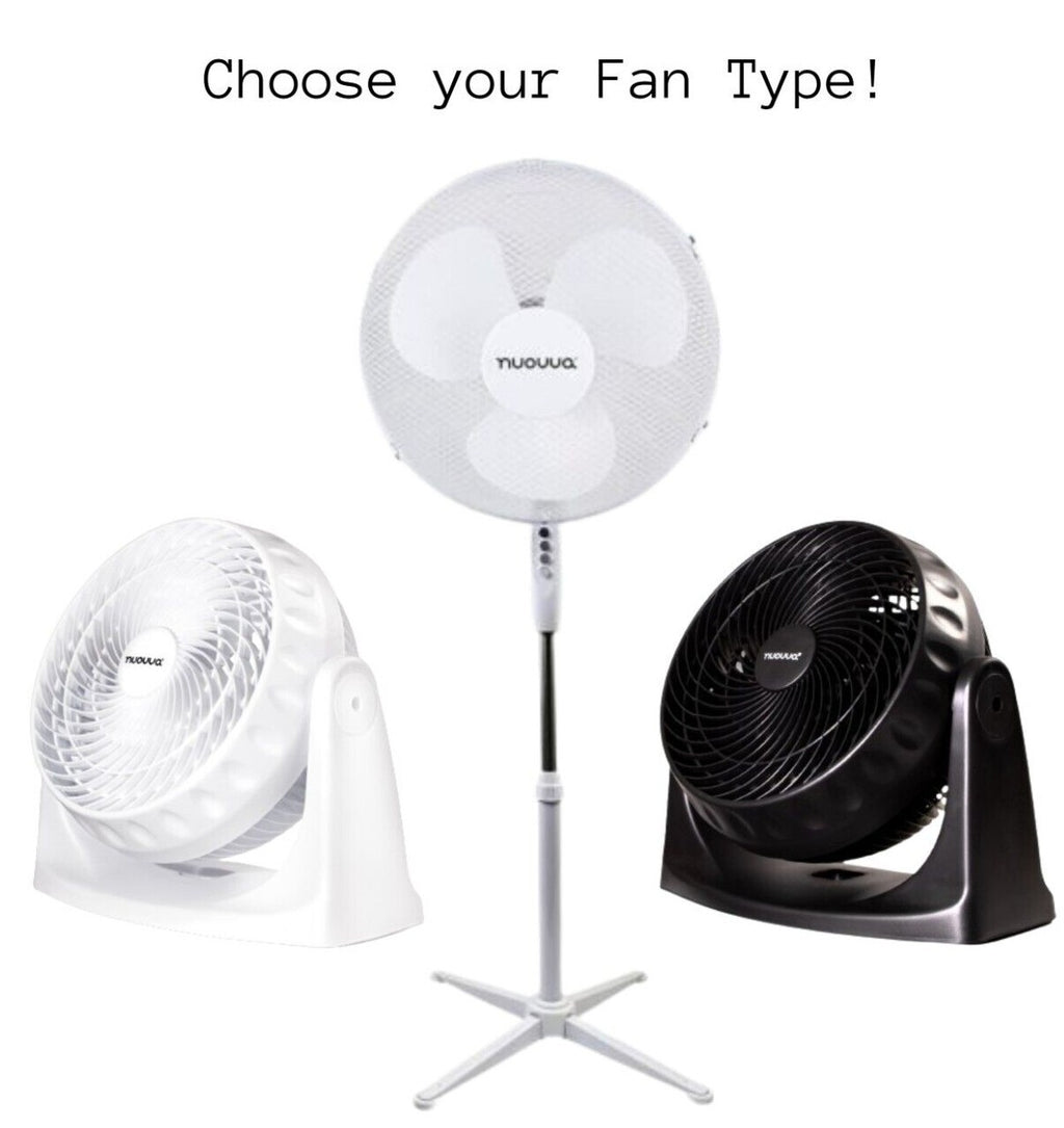 PEDESTAL COOLING FAN DESK FANS ADJUSTABLE STAND STANDING HOME OFFICE by Nuovva