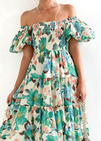Women'S Dress off Shoulder High Waist Dress