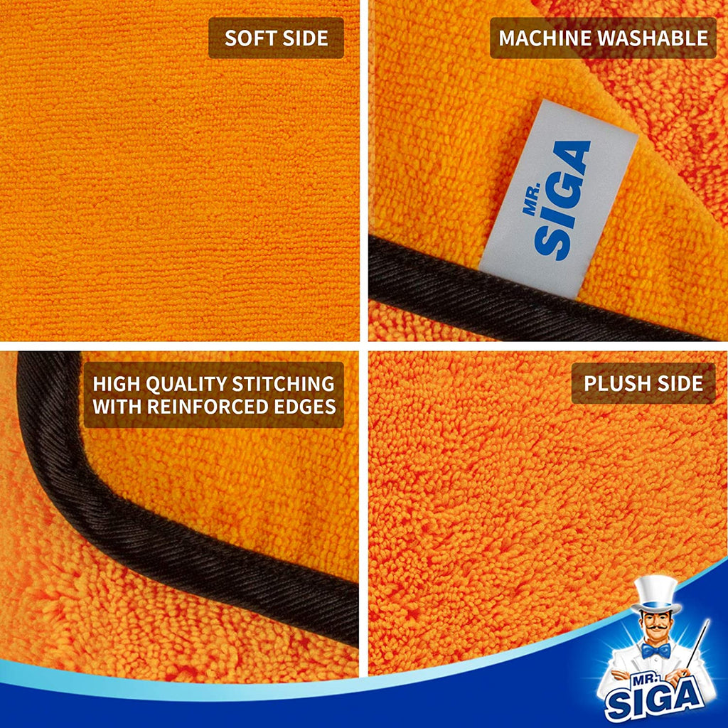 Professional Premium Microfiber Towels for Household Cleaning and Car Washing, Dual-Sided Auto Detailing Towels, Gold, 15.7 X 23.6 Inch, 6 Pack