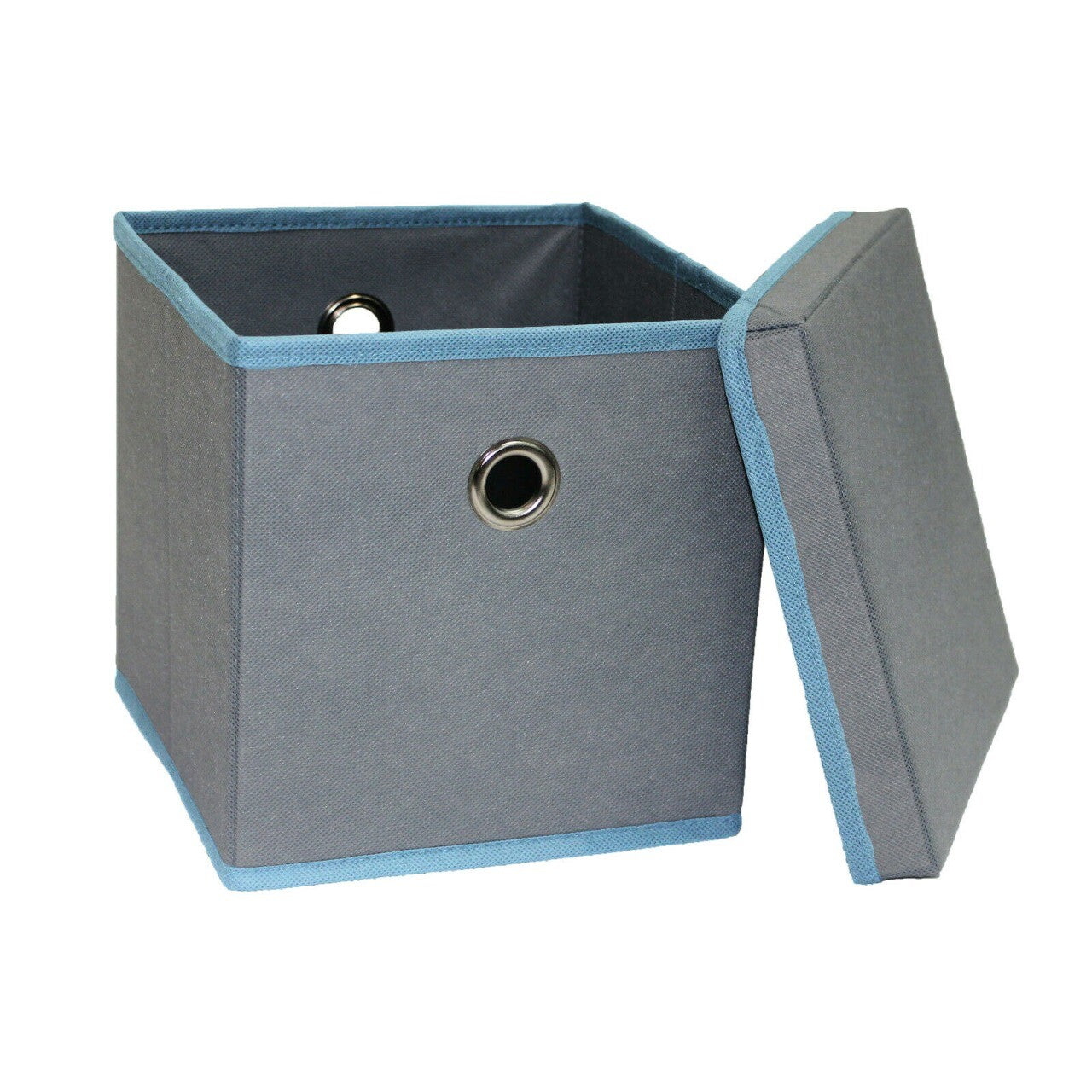 Foldable Grey Fabric Storage Boxes with Lids Storage Cube Toy Box Storage Basket