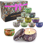 12 Pack Candles Gift Set for Women,30 Oz Soy Wax Candle Set for Woman Gift,Long Burning Natural Candles for Friend,For Birthday,Aromatherapy Present for Eid,Party,Old with Essential Oil