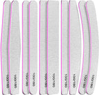 10 Pcs Nail File Set, 5 Shapes Nail Files for Acrylic and Gel Nails, 100/180 Grit Emery Boards for Nails, Nail File and Buffer Set