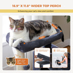 31.5" Modern Cat Tree Tower with Dual Large Condos for Kitten ＆ Medium Size Cat Dark Gray