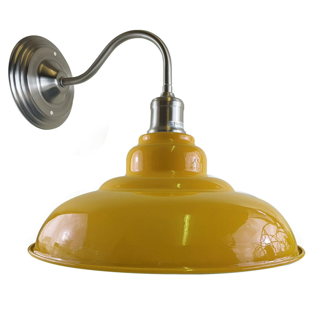 Yellow Industrial Metal Wall Light