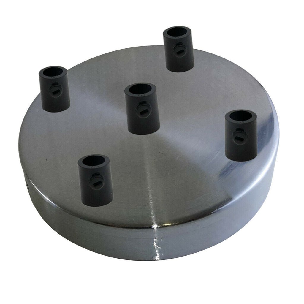 Satin Nickel Multi-Outlet Ceiling Rose — 120mm